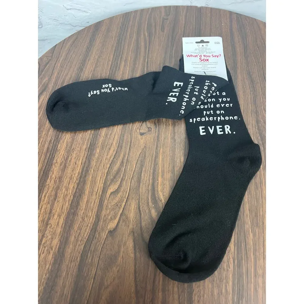 NWT What'd You Say? Sox Unisex Speakerphone Funny‎ Sarcastic Humor Novelty Socks